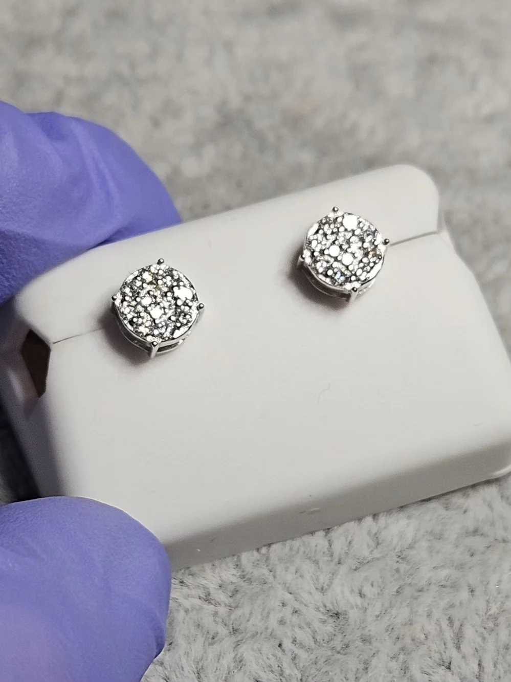 ✨ NWT 0.75 CTW Moissanite Cluster Stud Earrings 925 Sterling Silver
